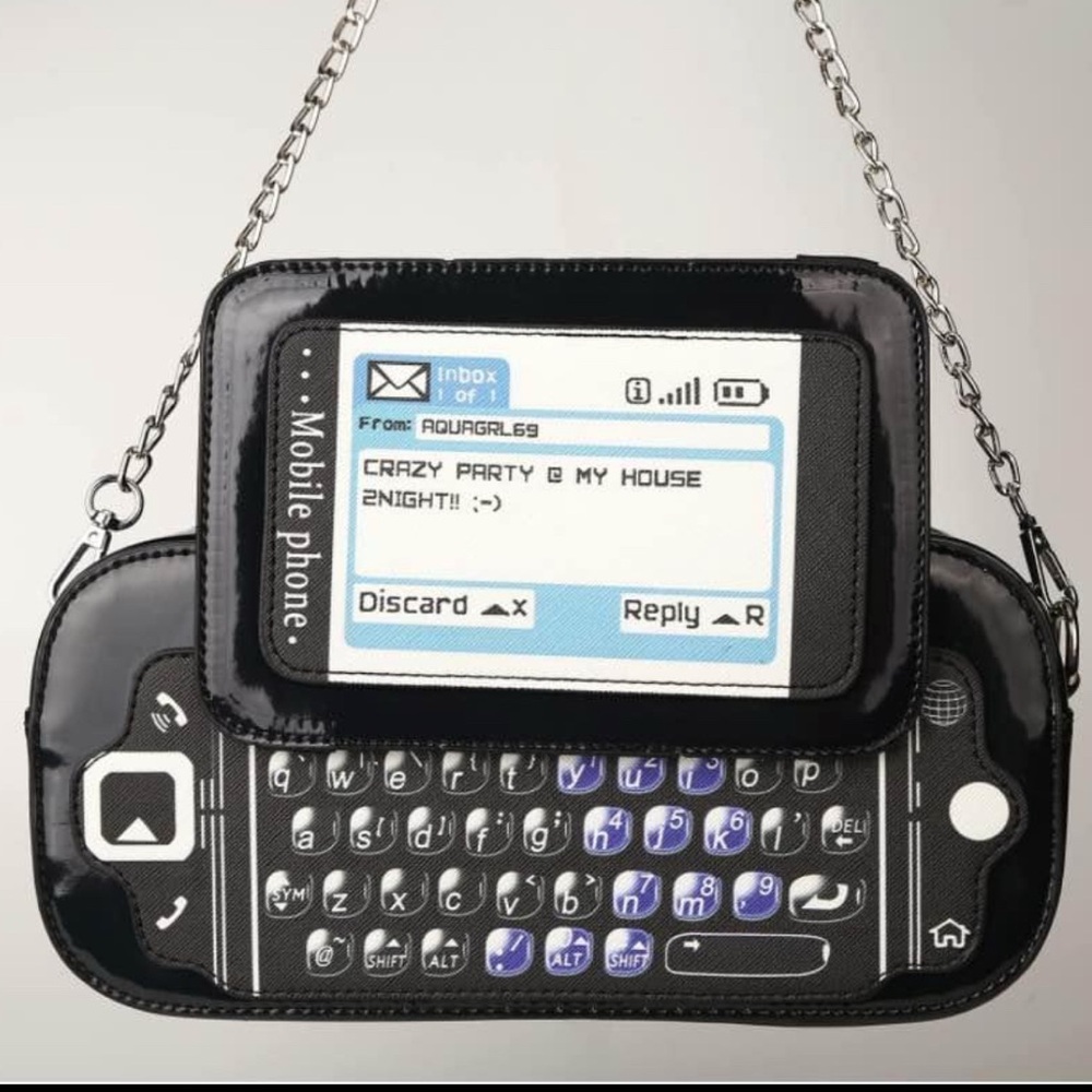 Black Mobile Phone Design Women's Bag